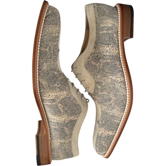 NEW Emilio Franco Italy Stingray Embossed Oxford suede Shoes 42.5 EU / 9.5 US - Picture 9 of 16